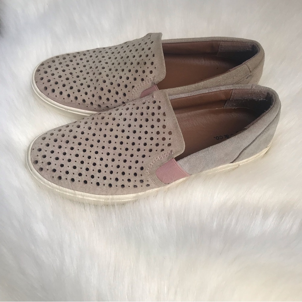 Frye & Co ⚜️ Sueded Leather Eyelet Slip On Tennis Shoe